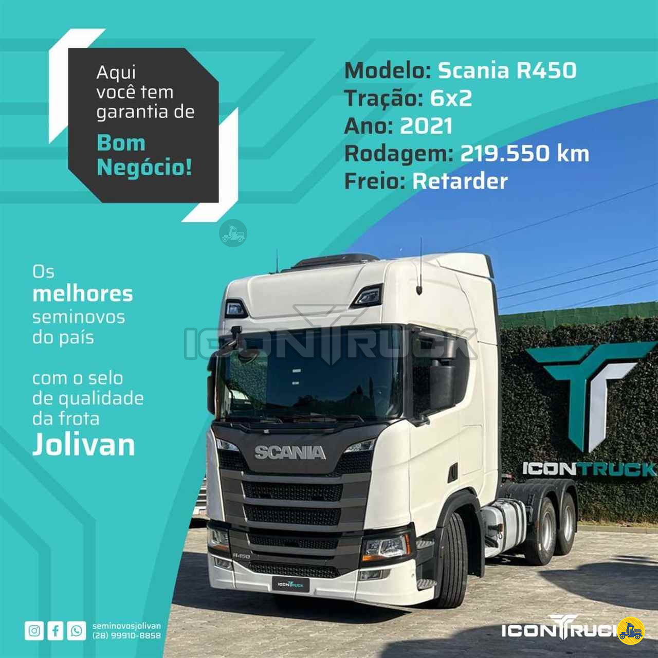 CAMINHAO SCANIA SCANIA R450 Cavalo Mecânico Cavalo 6x2 Icontruck -  Jolivan ICONHA ESPÍRITO SANTO ES